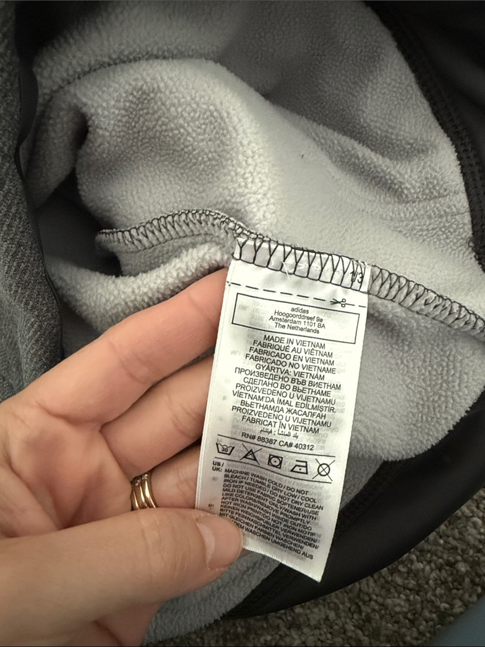 Adidas Men’s Gray Pullover Hoodie with Logo Small - Picture 3 of 6